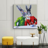 Painting by Numbers Bunny Couple HaVIng Coffee